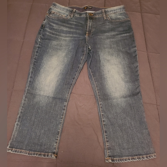 Lee Women's Plus Size Flex Motion Regular Fit 5 Pocket Capri Jean - Picture 2 of 3